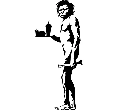 Muurstickers tienerkamer Banksy caveman - TenStickers