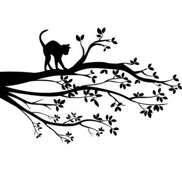 Muurstickers dieren boom silhouet - TenStickers