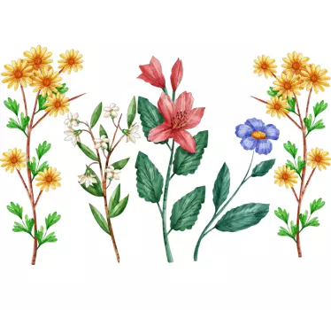 Muurstickers bloemen Botanische bloemen - TenStickers