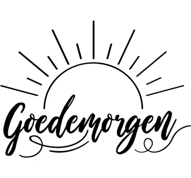 Muursticker tekst woonkamer Goedemorgen - TenStickers