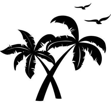 Muursticker boom silhouet palmboom - TenStickers