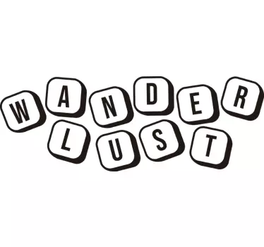 Tienerkamer muursticker Wanderlust scrabble - TenStickers