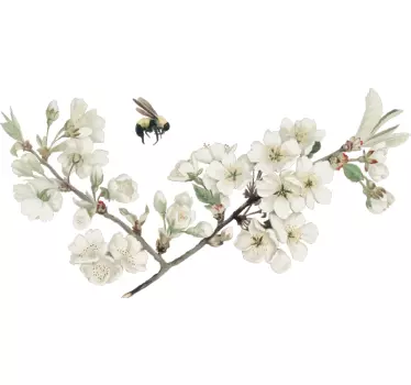 Bloemen muursticker witte lentebloem - TenStickers