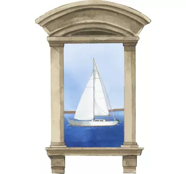 Muurstickers woonkamer zeilboot schilderij - TenStickers
