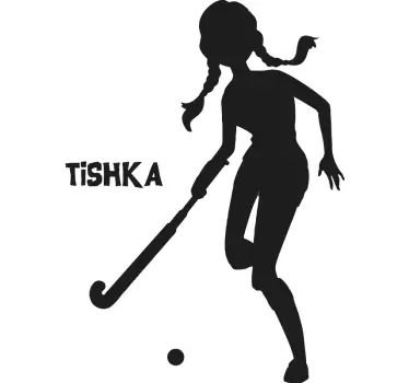 Sticker sport Hockeyspeelster gepersonaliseerd - TenStickers
