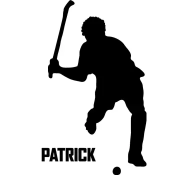 Sticker sport Hockeyspeler gepersonaliseerd - TenStickers