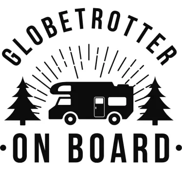 Camper sticker globetrotter on board - TenStickers