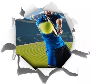 Muurstickers sport 3d tennisbaan - TenStickers
