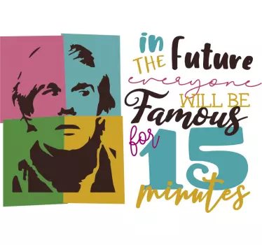 Muurstickers tekst Andy Warhol - TenStickers