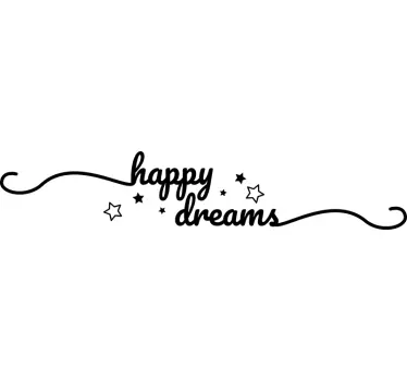 Tekst Muursticker Happy Dreams - TenStickers