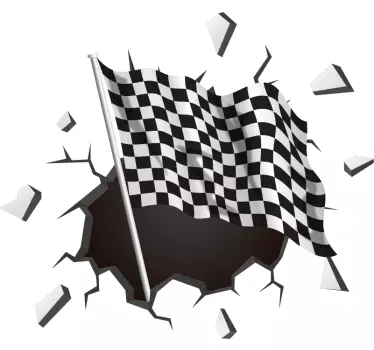 Muurdecoratie stickers race vlag - TenStickers