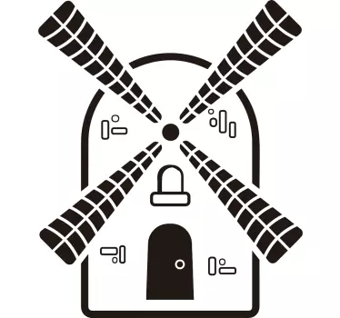 Muurdecoratie stickers zwarte windmolen - TenStickers