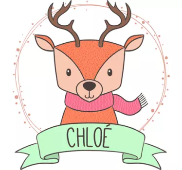 Naamsticker kerst rendier - TenStickers