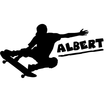 Naamsticker mannelijke skater - TenStickers