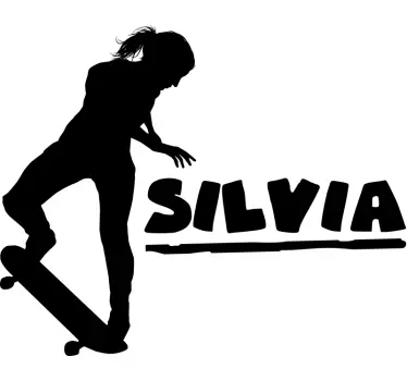Naamsticker vrouwelijke skater - TenStickers