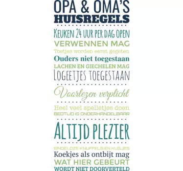 Opa en Oma Kleinkinderen Muursticker - TenStickers