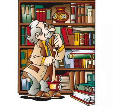 Opa´s boekenkast sticker - TenStickers