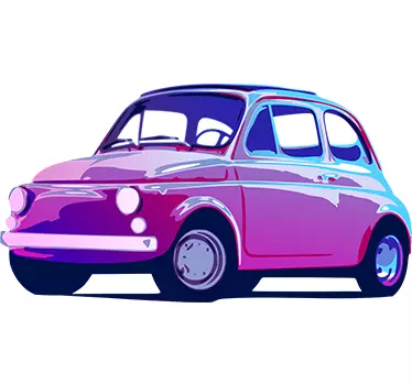 Oud klassieke fiat 500 sticker - TenStickers
