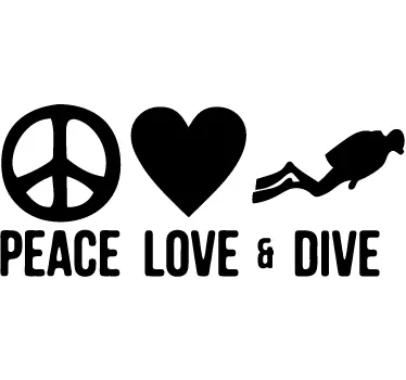 Peace love dive - TenStickers