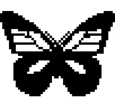 Pixel Vlinder Muursticker - TenStickers