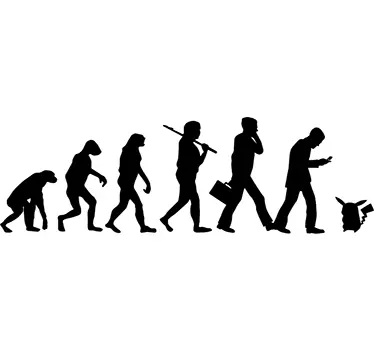 Pokemon Go Menselijke Evolutie Muursticker - TenStickers