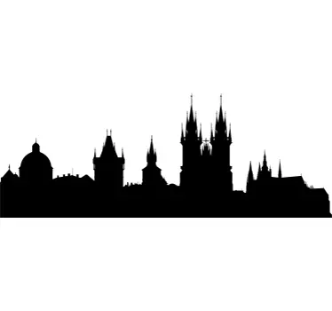 Prague Skyline Muursticker - TenStickers