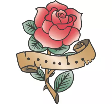Bloemen muursticker Roos tattoo - TenStickers