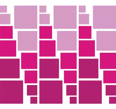 Roze kubus sticker - TenStickers