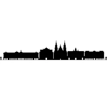 Silhouet van de stedelijke skyline locatie sticker - TenStickers