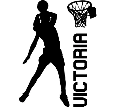 Muurstickers tienerkamer basketbalspeelster - TenStickers