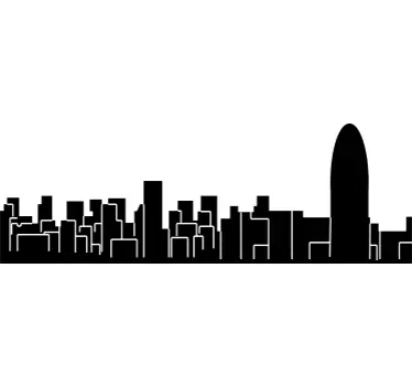 Skyline Barcelona Muursticker - TenStickers