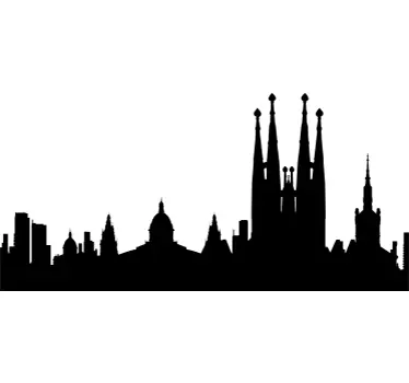 Skyline Barcelona Spanje Sticker - TenStickers