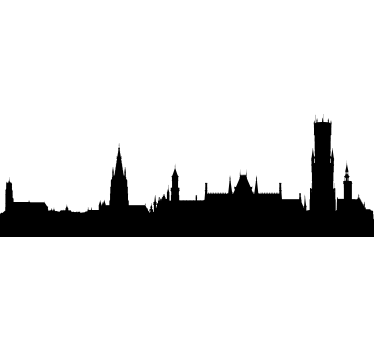 Skyline Belgische Brugge sticker - TenStickers