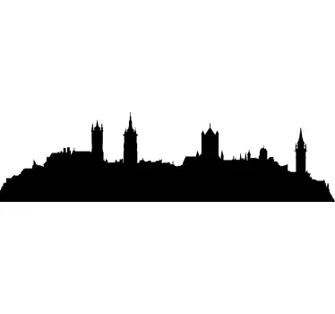 Skyline Gent stad België sticker - TenStickers