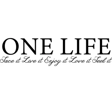 Muursticker woonkamer met motivatie one life - TenStickers