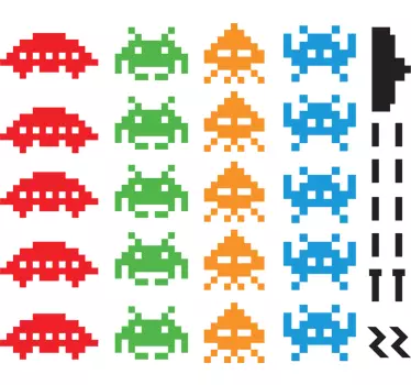 Space Invaders muur sticker - TenStickers