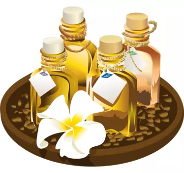 sticker badkamer schaal olie spa - TenStickers