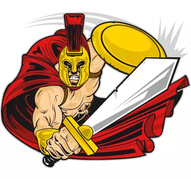 Sticker cartoon Spartaan gladiator - TenStickers
