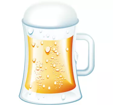 Sticker decoratie glas bier - TenStickers