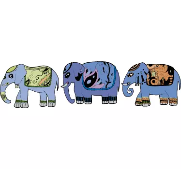 Sticker drie olifanten - TenStickers