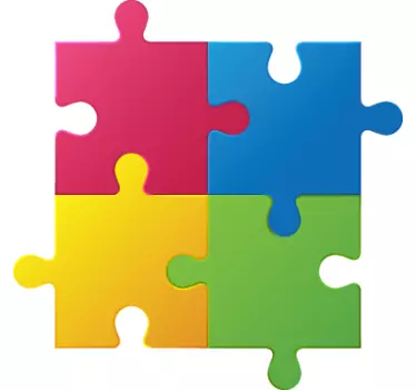 Sticker gekleurde puzzel - TenStickers