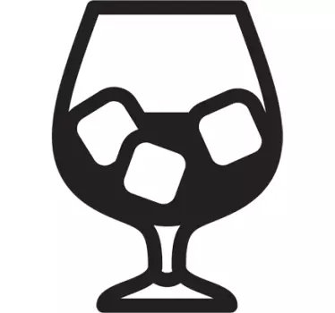 Sticker glas ijsblokjes drank - TenStickers