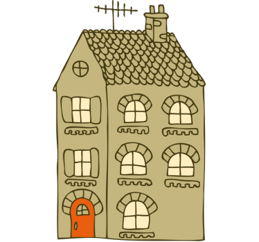 Sticker huis decoratief simplistisch - TenStickers