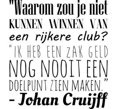 Muursticker voetbal Johan Cruijff winnen van een zak geld - TenStickers