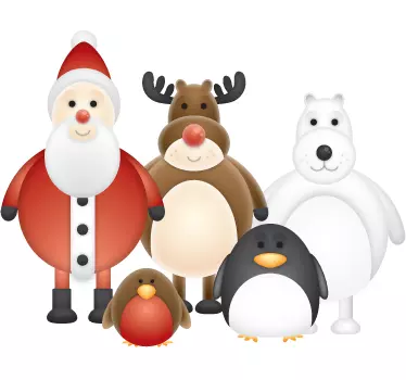 Sticker kerst winter personages - TenStickers