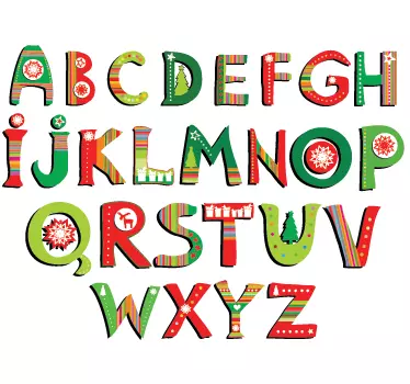 Sticker kind alfabet kerstmis - TenStickers