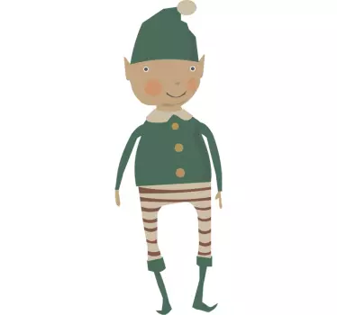 Sticker kinderen elf kerst - TenStickers
