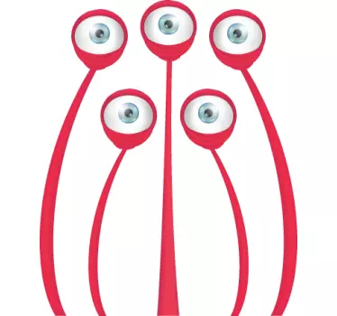 Sticker kinderen monster vijf ogen - TenStickers