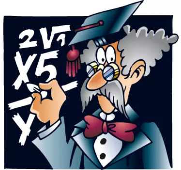 Sticker kinderen oude professor - TenStickers