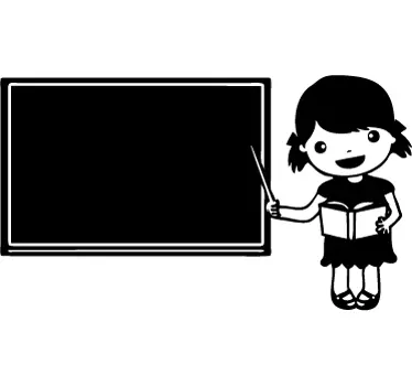 Krijtbord sticker meisje juffrouw - TenStickers